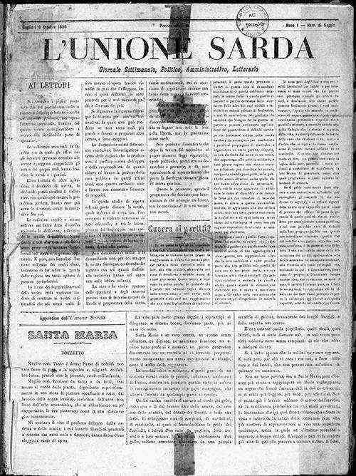Unione-sarda-6-ottobre-1889 - Qui Sardegna